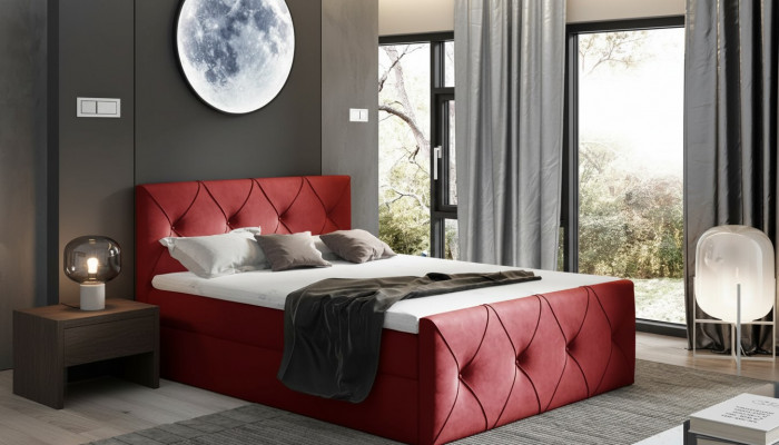 Bettkëscht Bett Schlofkummer Better Boxspringbett Textil Design Duebel Hotel Nei
