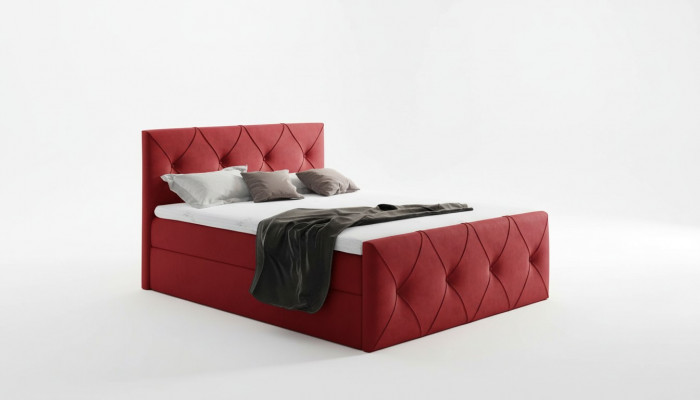 Bettkëscht Bett Schlofkummer Better Boxspringbett Textil Design Duebel Hotel Nei