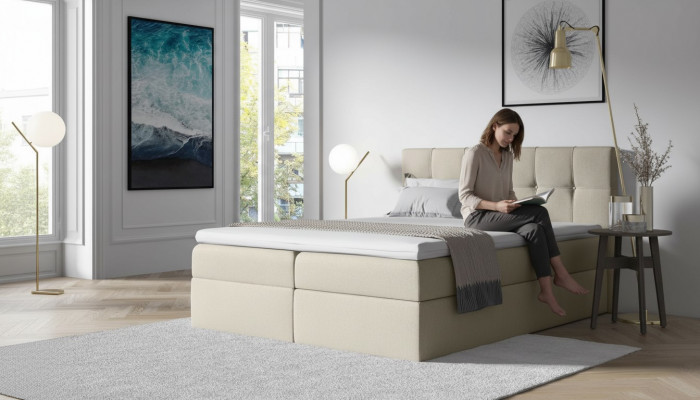 Stoff Boxspringbett Textil Design Duebel Hotel Schlofzëmmer Modern Bett Better