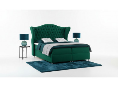 Chesterfield Boxspring Better Hotel Bett Schlofzëmmer Samt Samt Luxus Miwwelen