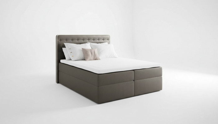 Bett mat Bettkëscht Boxspringbett Zäiteméisseg Duebel Hotel 160cm Schlofzëmmer
