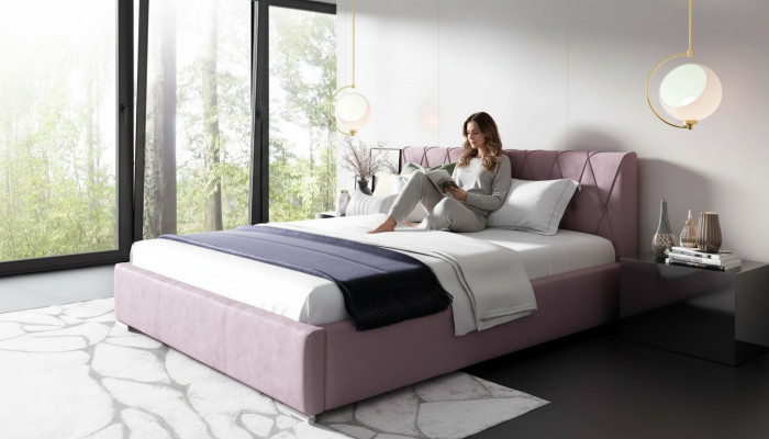 Bett Bettrahmen Polsterbett Better Duebel Hotel 180x200 Schlofzëmmer Rosa Miwwelen