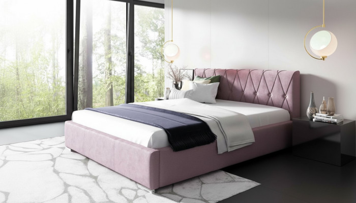 Bett Bettrahmen Polsterbett Better Duebel Hotel 180x200 Schlofzëmmer Rosa Miwwelen