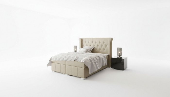 Chesterfield Bett + Bettkasten Boxspring Better Schlofzëmmer Hotel All Gréissten!