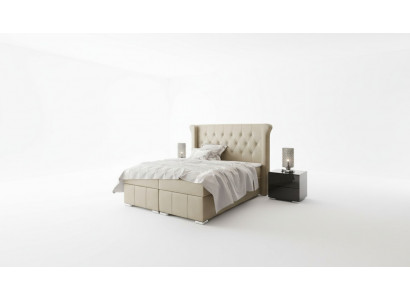 Chesterfield Bett + Bettkasten Boxspring Better Schlofzëmmer Hotel All Gréissten!