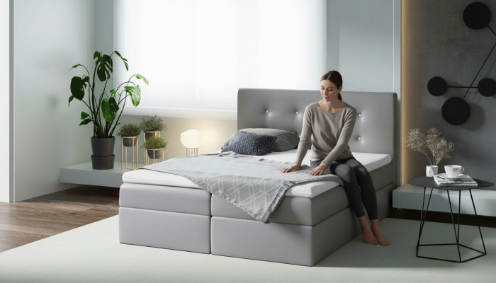 Boxspring Bett duebel Hotel Miwwel Better Schlofkummer Ariichtung grouss 200x200