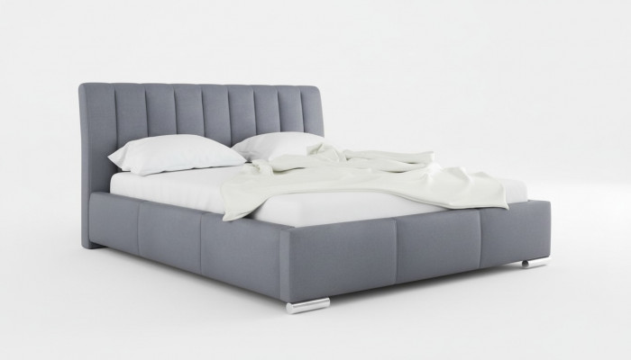 Bett Duebelbett Miwwelen Bettrahmen Stoff 160x200 Textil Polstersbett Gri Betten