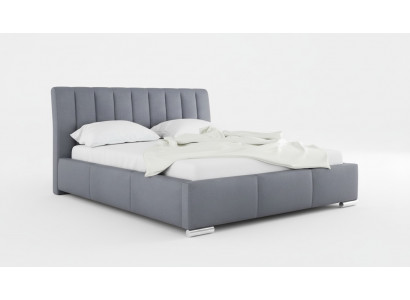 Bett Duebelbett Miwwelen Bettrahmen Stoff 160x200 Textil Polstersbett Gri Betten
