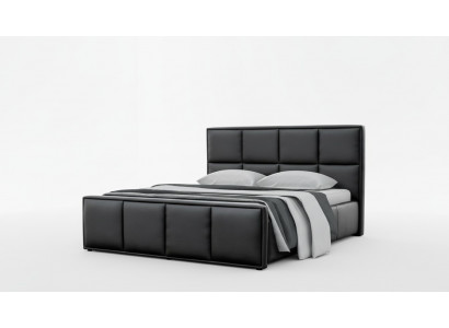 Duebelbett Bettrahmen Bett Miwwel Polsterbett Better Polyester Modern Schwaarz