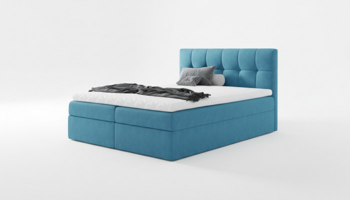 Bett, Ehebett, Boxspringbett, Duebelbett, Modern, Blo, Schlofzëmmer, Better, 160x200
