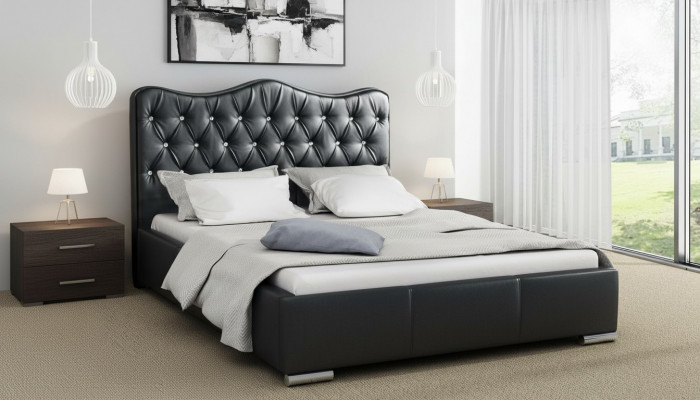 Bettkader Better Eedbett Modern Bett Konschtlieder Polsterbett Duebelbett Schwaarz