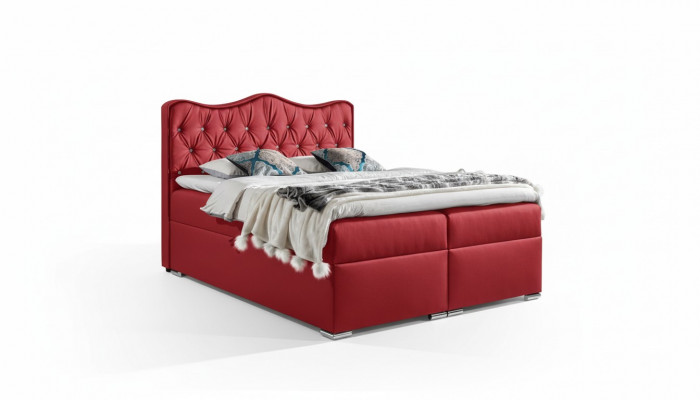 Doppelbett Bett Boxspringbett mat Bettkëscht Ehebed Bett Polsterbett Rout Nei