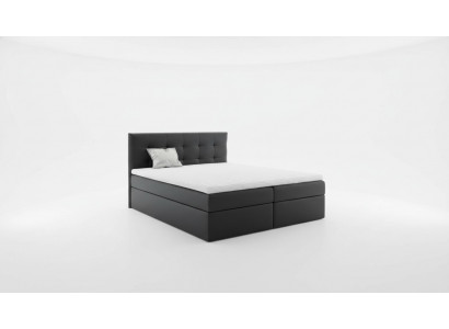 Ehebett Better Polsterbett Boxspringbett Duebelbett Bett mat Bettkëscht Schwaarz