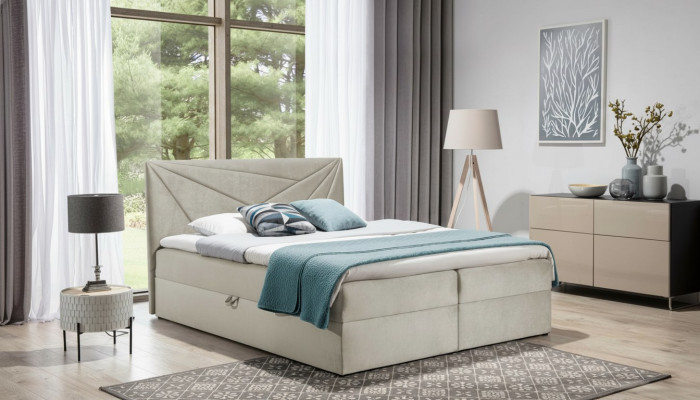 Duebelbett Bett mat Bettschaf Boxspringbett Bestietbett Better Polsterbett 180cm