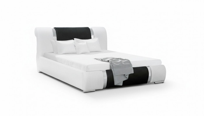 Bett, Bettrahmen, Duebelbett, Better, Eebett, Polsterbett, Chromleeschten, Miwwel, Wäiss