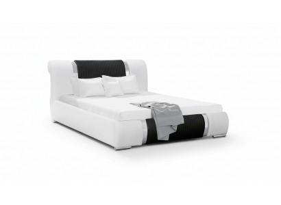 Bett, Bettrahmen, Duebelbett, Better, Eebett, Polsterbett, Chromleeschten, Miwwel, Wäiss
