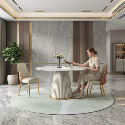 Luxus Dëscher Ronnen Dësch Ronne Design Miwwelen Edelstol Iesszëmmer Iessdëscher Nei