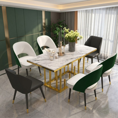 Luxus Iessdësch Iesszëmmer Miwwelen Ariichtung Dësch Metall Design Dëscher Iessdëscher