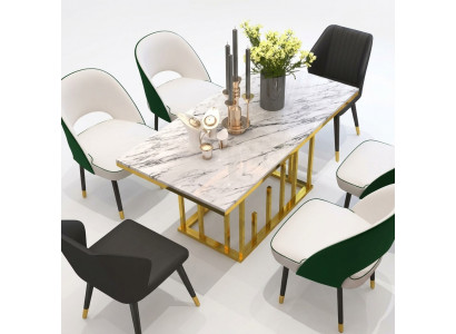 Luxus Iessdësch Iesszëmmer Miwwelen Ariichtung Dësch Metall Design Dëscher Iessdëscher