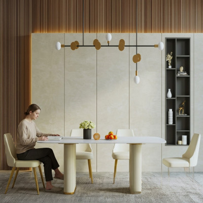Luxus Dësch Metall Iessdësch Mega Design Dëscher Metall Iesszëmmersmubilar Iessdësch