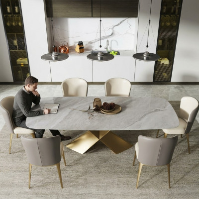 Luxus Iessdëscher Dëscher Design Dësch Edelstol Steen Miwwelen Iesszëmmer Modern Sail