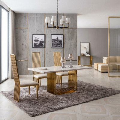 Luxus Dësch Metall Iessdësch Mega Design Metall Dëscher 140x80 Iesszëmmer Miwwelen