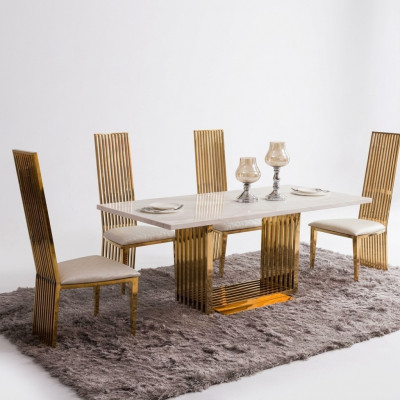 Luxus Dësch Metall Iessdësch Mega Design Metall Dëscher 140x80 Iesszëmmer Miwwelen