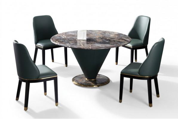 Ronn Sailentëscher Design Dësch Steen Miwwelen Iesszëmmer Rond Iessdëscher Modern