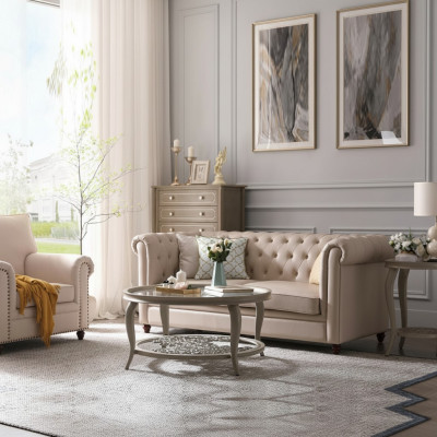 Sëtzgarnitur Chesterfield 321 Wunnlandschaft Sëtz Design Canapé Sofas Ledercanapé
