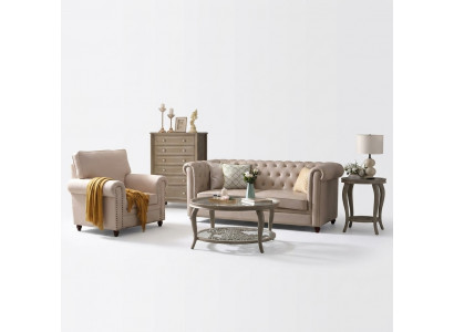 Sëtzgarnitur Chesterfield 321 Wunnlandschaft Sëtz Design Canapé Sofas Ledercanapé