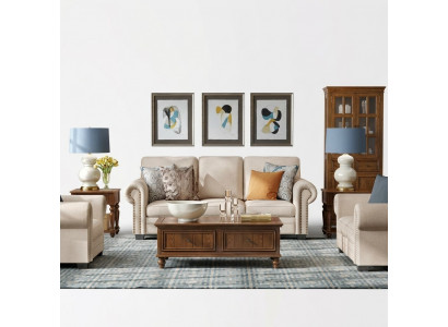 Couch-Garnitur 321 Sëtzer Polstersofa Sofa Textil Sëtz Design Canapé