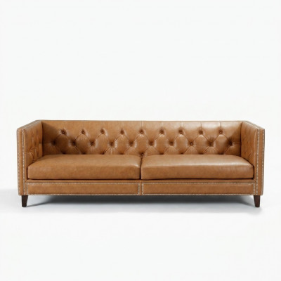 Sofa 4 Sëtzer Polstersofa Modern Sëtz Polyester Design Couch Orange