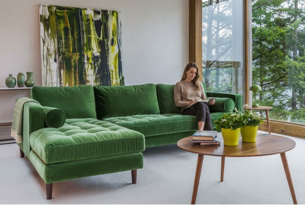 Eckcouch an L-Form, Wunnlandschaft, Eckpolstersofa, Sëtzdesign, Couch, Sofas, Stoff, Nei