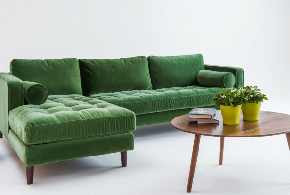 Eckcouch an L-Form, Wunnlandschaft, Eckpolstersofa, Sëtzdesign, Couch, Sofas, Stoff, Nei