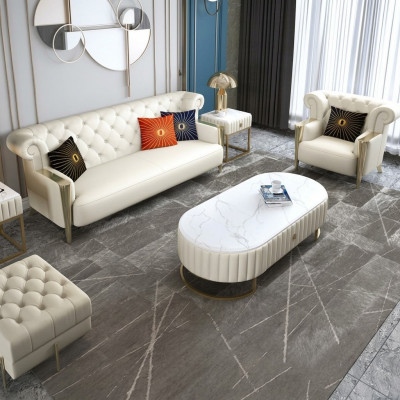 Soffagarnitur 3-2-1 Sëtzer Garnitur Polster Canapé Sofa Sofen Chesterfield