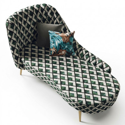 Textil Chaise Lounge Léistung Polster Léien Sofa Chaiselounge Relax Club Miwwelen