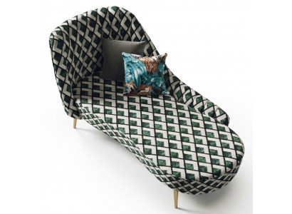 Textil Chaise Lounge Léistung Polster Léien Sofa Chaiselounge Relax Club Miwwelen