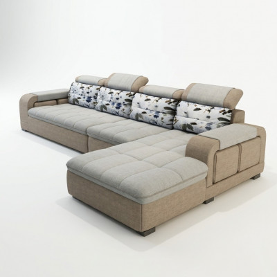 Ecksofa L-Form Eck Polstersofa Sëtz Design Couch Sofa Stoffer Wunnlandschaft Neit