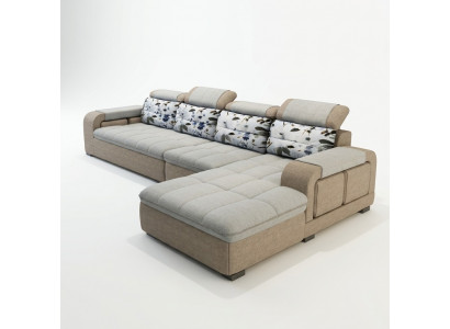Ecksofa L-Form Eck Polstersofa Sëtz Design Couch Sofa Stoffer Wunnlandschaft Neit