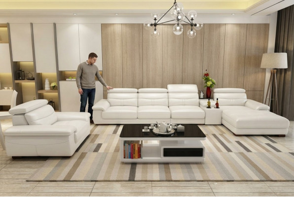 Eckcouch L-Form Konschtlieder Eck Polstersofa Sëtz Design Couchen Sofalandschaft