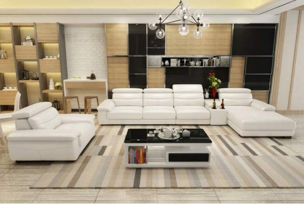 Eckcouch L-Form Konschtlieder Eck Polstersofa Sëtz Design Couchen Sofalandschaft