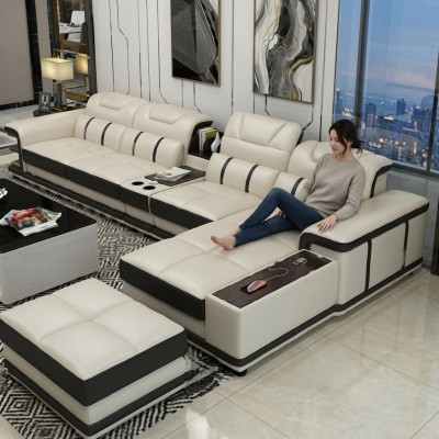 Wunnlandschaft Ecksofa L-Form Eck Polstersofa Sëtz Design Couch Sofas Kënschtlecher Lieder