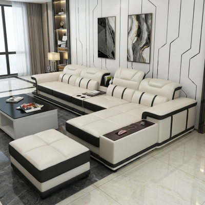 Wunnlandschaft Ecksofa L-Form Eck Polstersofa Sëtz Design Couch Sofas Kënschtlecher Lieder