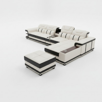 Wunnlandschaft Ecksofa L-Form Eck Polstersofa Sëtz Design Couch Sofas Kënschtlecher Lieder