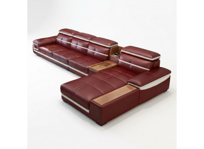 Luxus Eckcanapé L-Form Konschtlieder Eckpolstersofa Sëtzdesign Couch Sofasen Rout Nei