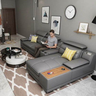 Modern Eckcouch L-Form Eckpolstersofa Sëtz Couch Sofa Wunnlandschaft Sofa Nei