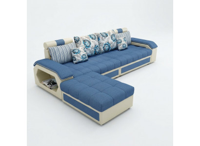 Stoff Ecksofa L-Form Eck Polstersofa Sëtz Design Canapé Sofas Wunnlandschaft Canapé