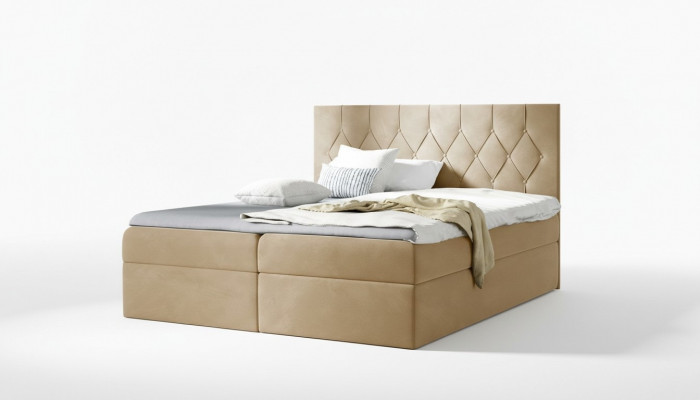 Luxe Boxspring-Bett Hotel Better Polsterfunktioun Bettkasten 180x200cm Beige