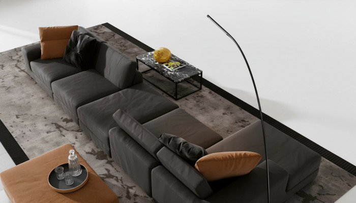 Luxus Eckcouch L-Form Canapé Canapéen Modern Wunnzëmmer Textil Polster Design Eck Nei