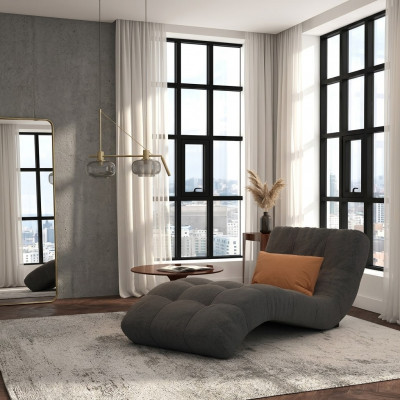 Chaiselounge Chesterfield Luucht Design Club Chaise Poliichter Stoff Couch Canapé nei